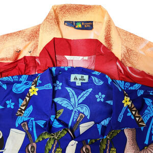 Mens Hawaiian Shirts Large Uluwatu Roundy Bay On Shore Novelty Camp Lot of 3